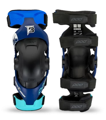 POD K4 2.0 Danger Boy Limited Edition knee brace pair front and back