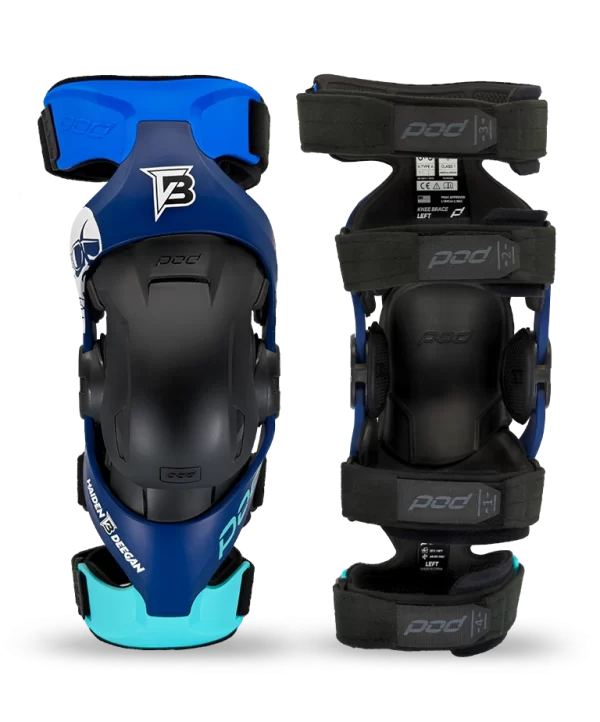 POD K4 2.0 Danger Boy Limited Edition knee brace pair front and back