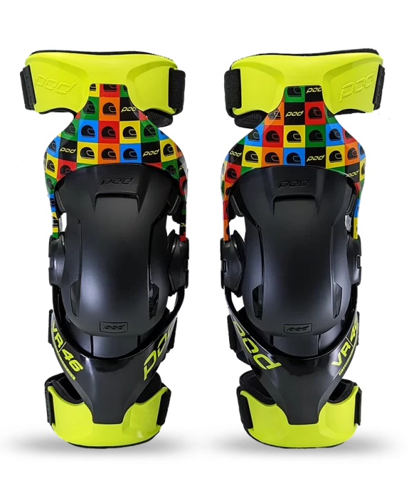 POD K4 2.0 VR46 Limited Edition knee brace pair front