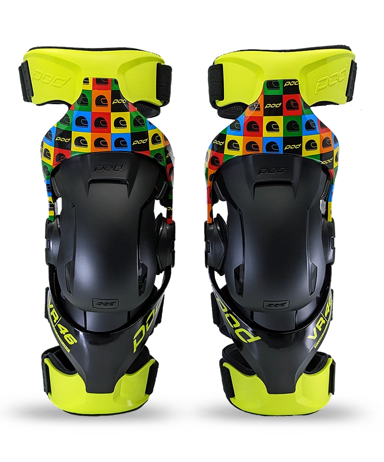 POD K4 2.0 VR46 Limited Edition knee brace pair front