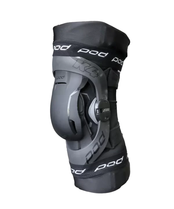 POD KX Knee Sleeves on a Graphite K4 Knee Brace