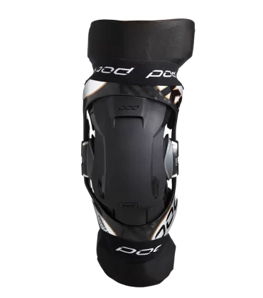 POD KX Knee Sleeves on a white K4 Knee Brace front view