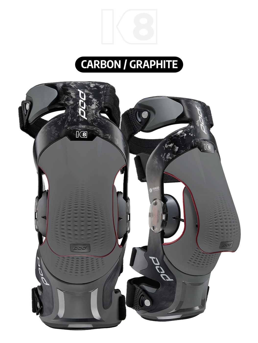 POD K8 3.0 Forged Carbon Knee Brace Graphite